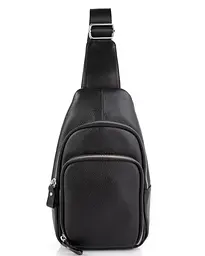 Шкіряний чорний слінг через плече Tiding Bag A25F-5058A - мініатюра 3