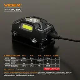 Налобний світлодіодний ліхтарик Videx 310Lm 5000K (VLF-H025C) - мініатюра 11