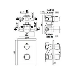 Термостат для душу на 3 споживача Paffoni Light з металевою накладкою white matt LIQ519BO/M, Білий матовий - мініатюра 2
