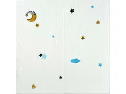 Панель стінова 3D STICKER WALL 700 * 700 * 4мм Зірки та місяць на білому фоні SW-00001970