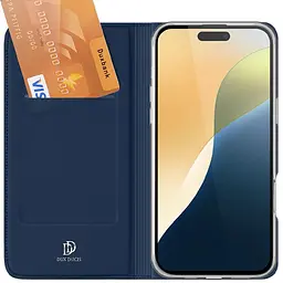 Чохол-книжка Dux Ducis з кишенею для візиток для Apple iPhone 16 Pro Max (6.9) Синій - мініатюра 3