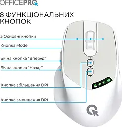 Мышь OfficePro Silent Click Wireless White (M520W) - миниатюра 4