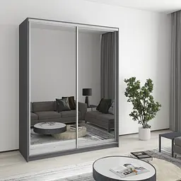 Шафа-купе дводверна MebelStar Комбо AL 2 Дзеркала 160x60x210 см Антрацит (MBS-2799)