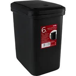 Відро для сміття MBM My Home з кришкою 6 л антрацит (BIN-04 6L ANTHRACITE)