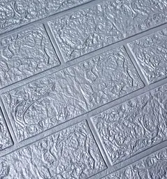 Самоклеюча декоративна 3D панель під срібну цеглу 700x770x4 мм - мініатюра 4