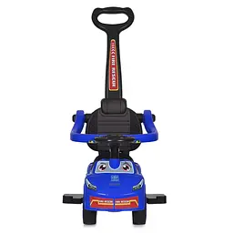 Дитяча каталка-толокар M 5763L-4 синій, з батьківською ручкою - мініатюра 5