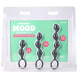 Набір анальних іграшок Doc Johnson Mood Naughty Contour Beads Trainer Set - мініатюра 5