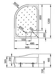 Душовий піддон Radaway Korfu E 120x90 4E91240-03R - мініатюра 4