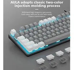 Клавіатура ігрова механічна Aula Mechanical F-3287 Grey-White Keycap KRGD Blue - мініатюра 7