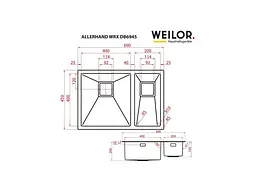 Кухонна мийка Weilor Allerhand WRX DB6945 - мініатюра 7