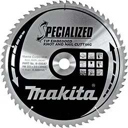 Диск пиляльний по дереву 355х30 мм 60T Makita Makblade Plus qulet cutting B-09547