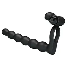 Кільце-насадка для подвійного проникнення - Pretty Love Hercules Penis Sheath III Black - мініатюра 5