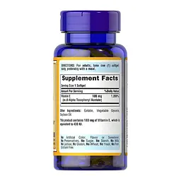 Вітамін E, Vitamin E-180 mg 400 IU - 100 softgels - мініатюра 2