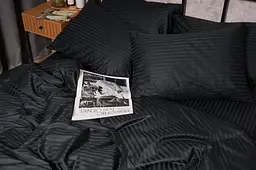 Комплект постільної білизни Moon&Star Satin Stripe Midnight Luxe полуторний 143х210 наволочки 4х50х70 - мініатюра 2