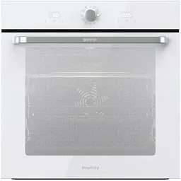 Духова шафа Gorenje електрична 77 л, A, пара, дисплей, макс.темпер.-300, білий