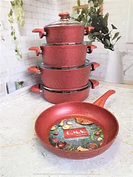 Набір посуду O.M.S. Collection 3002 Red 9 предметів - мініатюра 2