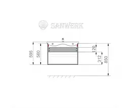 Тумба підвісна Sanwerk Форева Air 81 Білий з умивальником Падова (MV0000811) Білий - мініатюра 3
