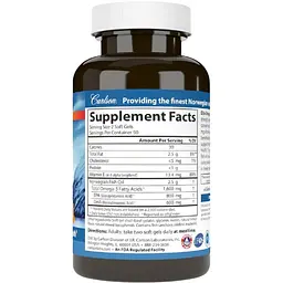 Омега-3 Carlson Elite Omega-3 Gems смак лимона 180 желатинових капсул - мініатюра 2
