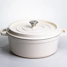Кокотниця чавунна емальована 7,5 л, бежевий Yongkang HP-FLG-7 WHITE