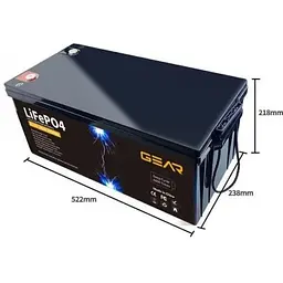 Акумулятор Gear LiFePO4 25.6V 100AH (BMS-50A/100A), Q1 - мініатюра 2