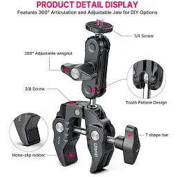 Кріплення для екшн-камери Ulanzi R094 Multi-Functional Super Clamp (2638) [86262] - мініатюра 3