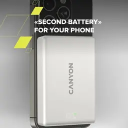 Батарея універсальна Canyon 10000mAh OnPower 511 PD20W Magnetic wireless MagSafe Grey (CNS-CPB511G) - мініатюра 6
