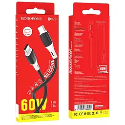 Дата кабель Borofone BX79 Type-C to Type-C 60W (1m) Чорний - мініатюра 4