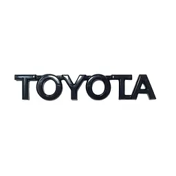 Емблема напис TOYOTA Чорна глянцева 115мм на скотчі (логотип, шильдик, значок)