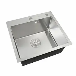 Кухонна мийка Platinum Handmade з нержавіючої сталі 3 мм квадратна 50x50x22 см (000032259) - мініатюра 5