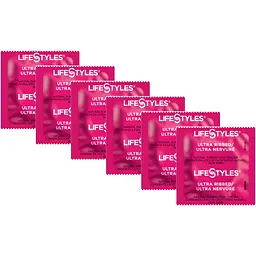 Презервативи Lifestyles Ultra Ribbed Ребристі 6 шт. (ROZ6400230474) - мініатюра 2