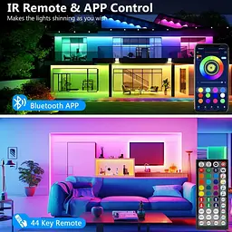 RGB LED стрічка 10 метрів з Bluetooth керуванням та синхронізацією з музикою - мініатюра 2