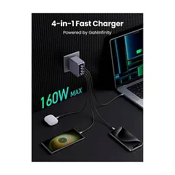 Зарядний пристрій Ugreen 4xUSB 160W (3xUSB-C + USB-A) Gan Nexode Pro X763 (25877) - мініатюра 8