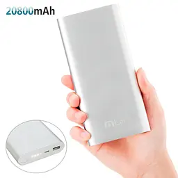 Повербанк для телефону 20800 mAh "MLpro 2642 Сріблистий", портативна зарядка переносна - powerbank - мініатюра 2