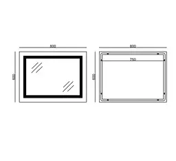 Дзеркало Mixxus WARM MR02-80x60-CASE з LED Touch, Anti-fog, димером, регулюванням яскравості, годинником (MI6671) - мініатюра 6
