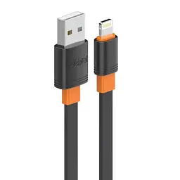 Кабель на айфон Celebrat CB-33 USB — Lightning, 3 А, Чорний з жовтогарячим, шнур для заряджання лайтінг