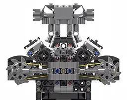 Конструктор двигун Mould King McLaren V8 Technic моторизований восьмициліндровий мотор для дітей та дорослих 737 деталей - мініатюра 4