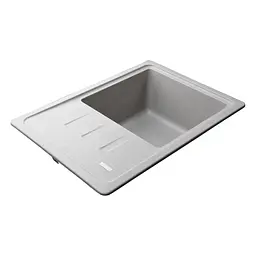 Гранітна мийка Globus Lux Mono сірий камiнь 620x435мм-А0005 000022392, Сірий - мініатюра 3