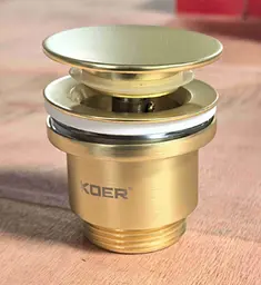 Донний клапан для раковини Koer PW-11-12 універсальний Click-Clack 1 1/4″ Матове золото KR5794 - мініатюра 3