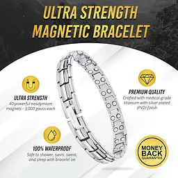 Магнітний браслет MagnetRX® для жінок Ultra Strength - Ефективні титанові магнітні браслети для жінок - Регульована довжина - мініатюра 3