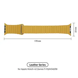 Ремінець ArmorStandart Leather Loop для Apple Watch 42 (Series 11-10)/41/40/38 Yellow (ARM57841) - мініатюра 2