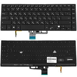 Клавіатура для ноутбука ASUS (UX550 series) rus, black, без фрейма, підсвічування клавіш - мініатюра 2