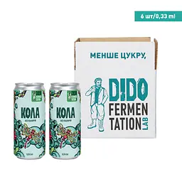 Упаковка безалкогольного напою Крафтова Кола DIDO Без калорій, 330 мл х 6 шт.