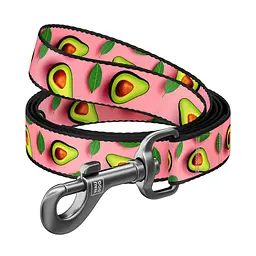 Повідець для собак WAUDOG Nylon "Авокадо на рожевому" M, Ш 20 мм, Д 300 см (761-4051)