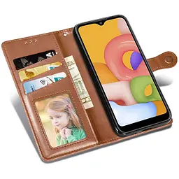 Шкіряний чохол-книжка GETMAN Gallant (PU) для Samsung Galaxy A14 4G/5G Коричневий - мініатюра 2