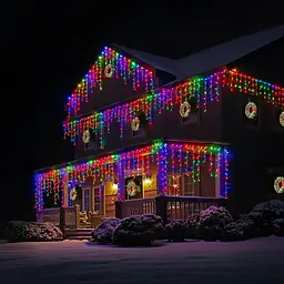 Вулична гірлянда Бахрома GarlandoPro 50 м 840 LED білий дріт Мультиколор 50MWML - мініатюра 3