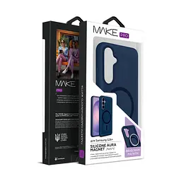 Чохол MAKE Samsung S26 Plus Silicone Aura Magnet Navy - мініатюра 5