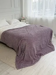 Плед Dushka Home Шарпей Полоска 4 см 21781 200х230 см сиреневый.