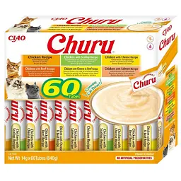 Ласощі Inaba Churu для котів вершковий мус в стіках "Різновиди курки" 4х14 г