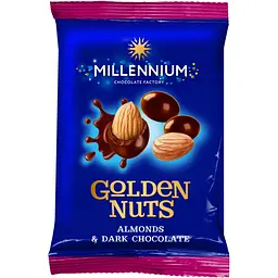 Драже Millennium Golden Nut миндаль в черном шоколаде 100 г