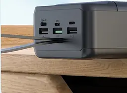 Акумулятор портативний XO PR160 80000 mAh QC 22.5W PD 20W мобільна батарея чорна - мініатюра 5
